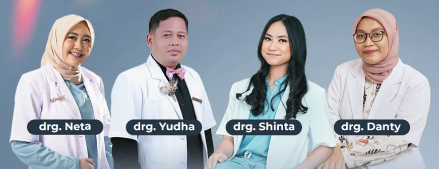 Tim dokter gigi Sembuhin Gigi: drg. Neta, drg. Yudha, drg. Shinta, dan drg. Danty